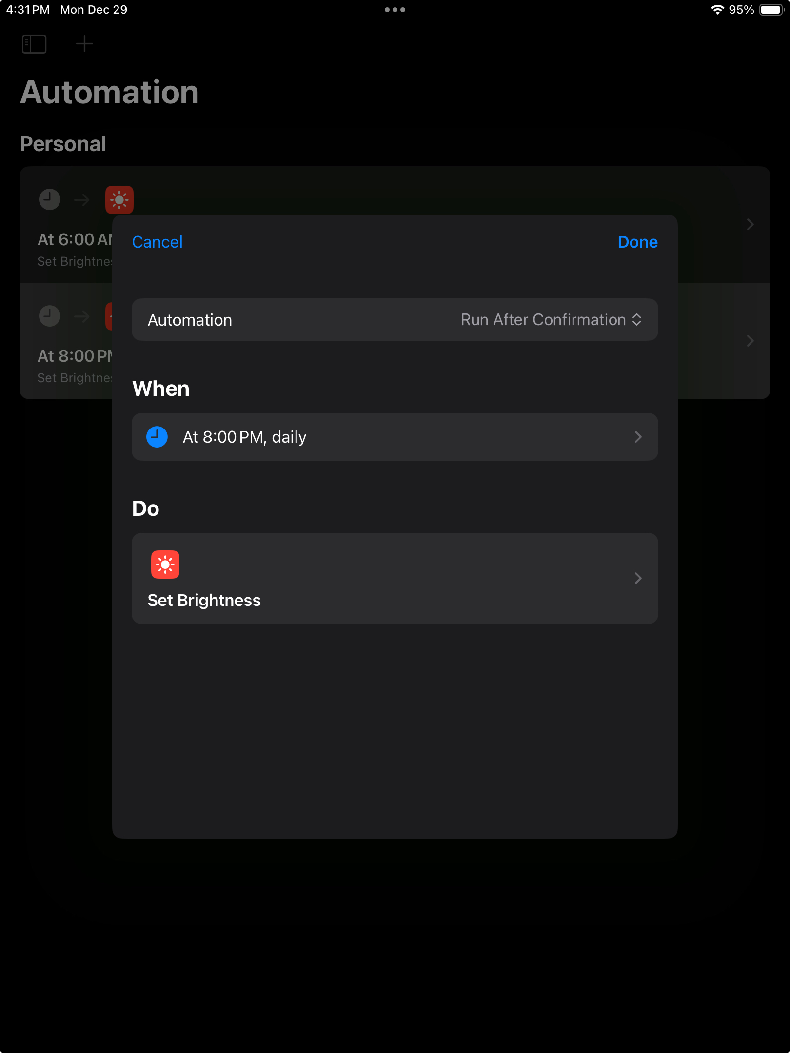 Screenshot showing Run After Confirmation option (the default, but not recommended)